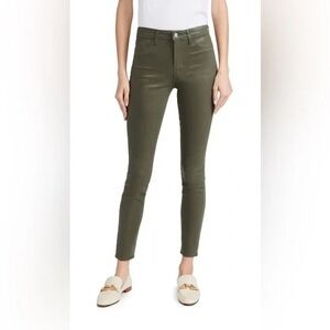 L’AGENCE | Revolve High Rise Skinny Jean in Ivy Green Coated